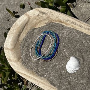 Bracelets élastiques OREA en perles de verre japonaise MIYUKI colorés et doré fait main sur mesure