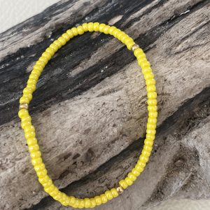 Bracelet élastique OREA en perles de verre japonaise MIYUKI Jaune brillant et doré fait main et sur mesure