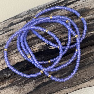 Bracelet élastique OREA en perles de verre japonaise MIYUKI violet et doré fait main