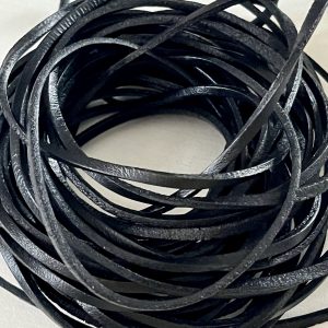 lanieres de cuir noir à tresser