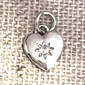 charm coeur laiton sans nickel sans plomb pour ajouter aux bracelet selenya avec zircon