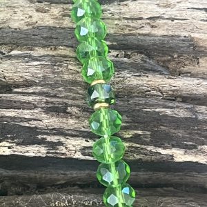 Luminya Dragonne poignée cordon bijou de téléphone en perles de verre colorées vert aux reflets scintillants et lumineux pour coque de tel fait main solide, ajout de rondelles plaqué or en option