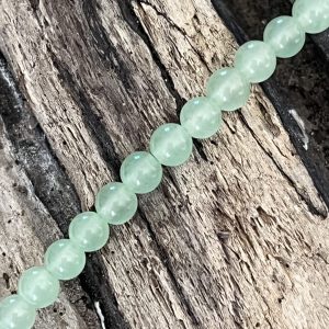 Bracelet en pierre naturelle d'aventurine et acier inoxydable sans nickel sans plomb et sans cadmium, avec fermoir et chainette d'extension