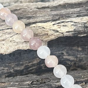 Bracelet en pierre naturelle petites perles fines de 4mm et acier inoxydable sans nickel sans plomb et sans cadmium, avec fermoir et chainette d'extension