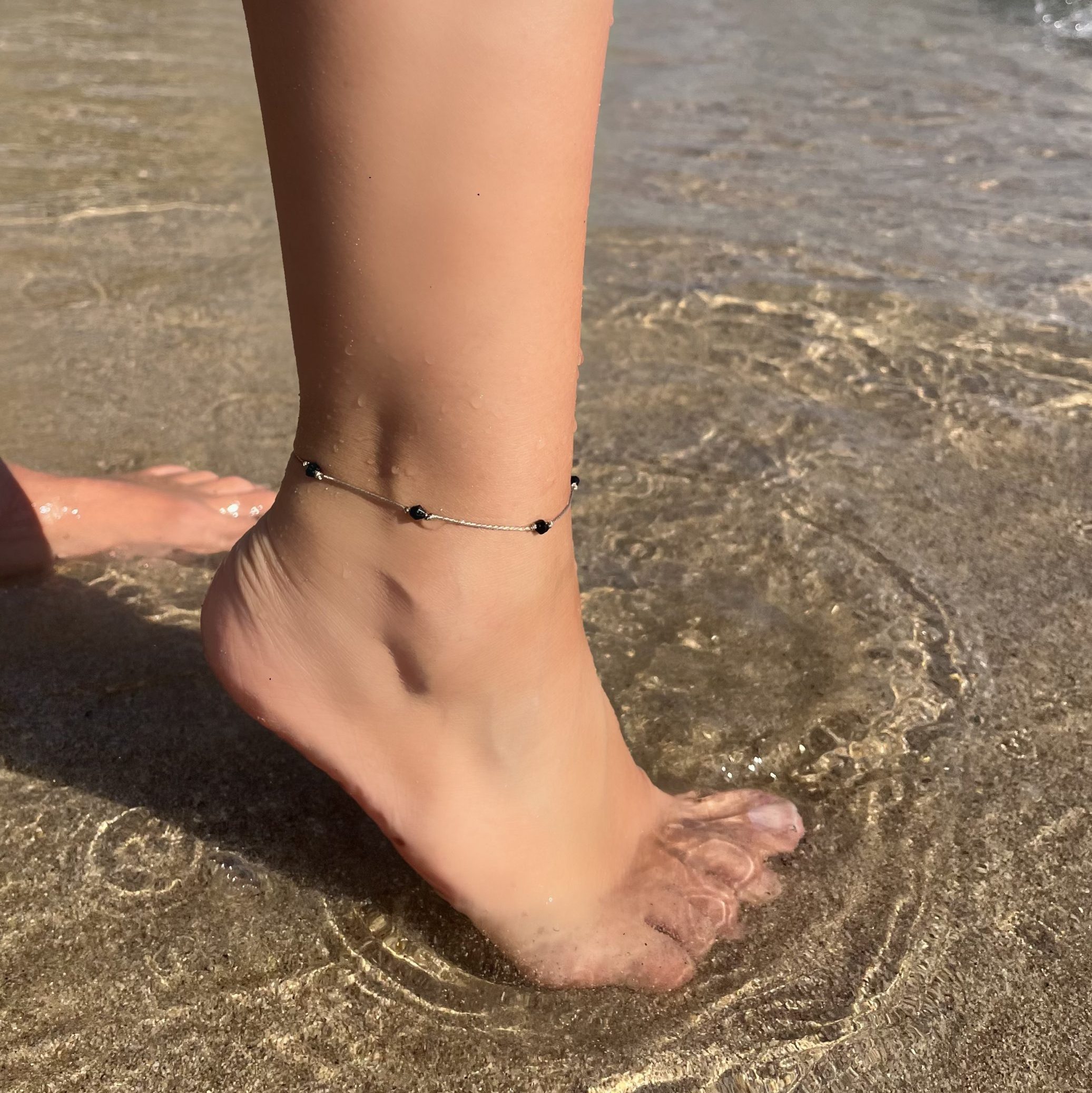 ORELINE chevillere en perles de verre et fil doré